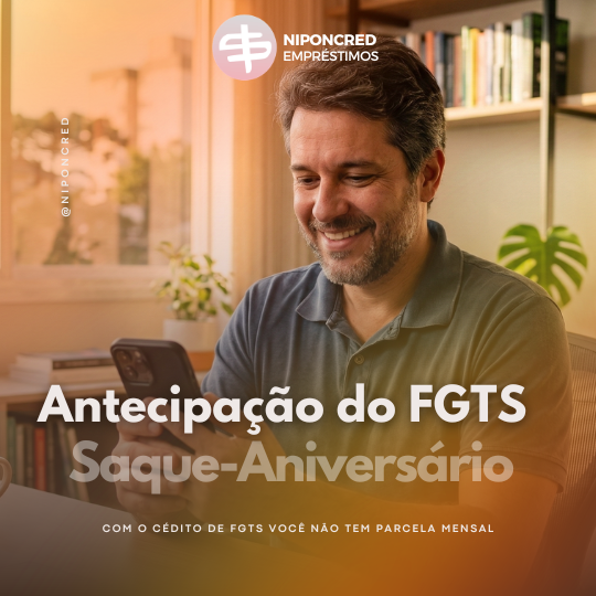 Cliente antecipando o saldo do FGTS pelo telemóvel